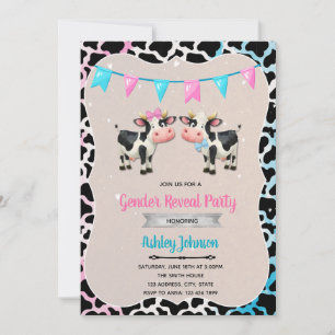 Invitation Le sexe de la vache mignonne révèle l'invitation