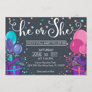 Invitation Le sexe du bébé révèle - Il ou Elle Révèle le genr