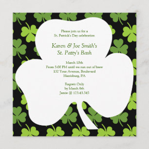 Invitation Le Shamrock de la Saint-Patrick Festive Irish Chee
