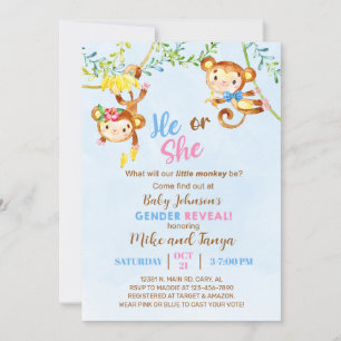 Invitation Le singe, le genre des singes révèlent l'invitatio