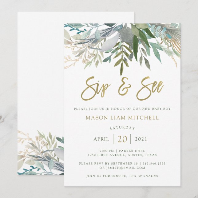 Invitation Le Sip chic du feuillage | et voient avec le (Devant / Derrière)