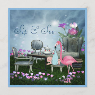 Invitation Le Sip de Flamant rose du pays des merveilles et