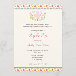 Invitation Le Sip floral de bébé et voient l'invitation