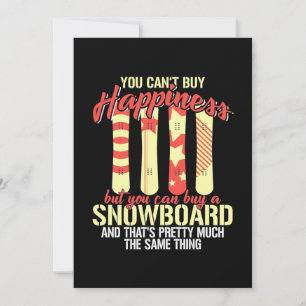 Invitation Le snowboard me rend heureux