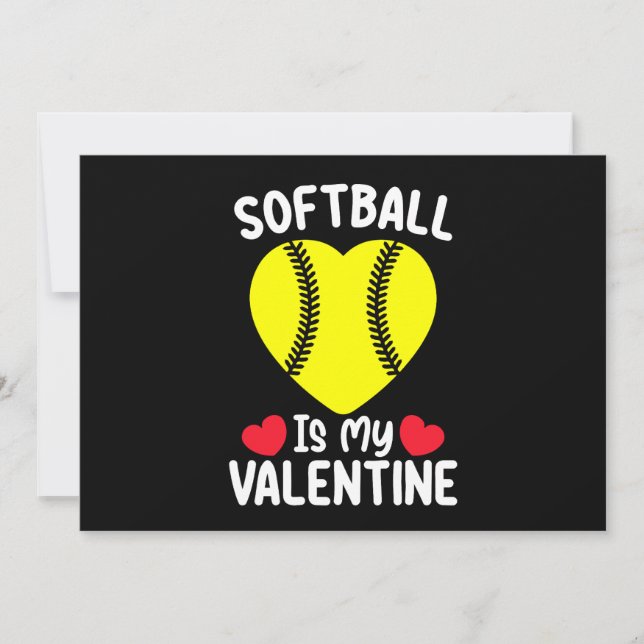 Invitation Le softball est mon sport de la Saint Valentin (Devant)