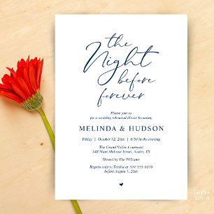Invitation Le soir avant le dîner de répétition romantique po