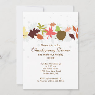 Invitation Le soir, la fête de Thanksgiving se termine