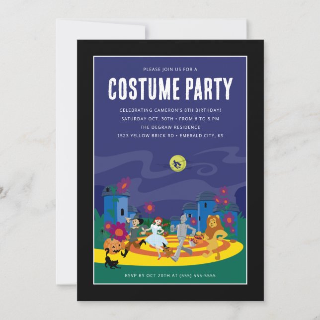 Invitation Le sorcier du costume d'Oz fête d'anniversaire (Devant)
