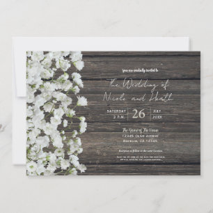 Invitation Le souffle du bébé sur le Mariage campagnard rusti