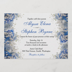 Invitation Le souffle d'un bébé d'Artsy sur les pétales bleus