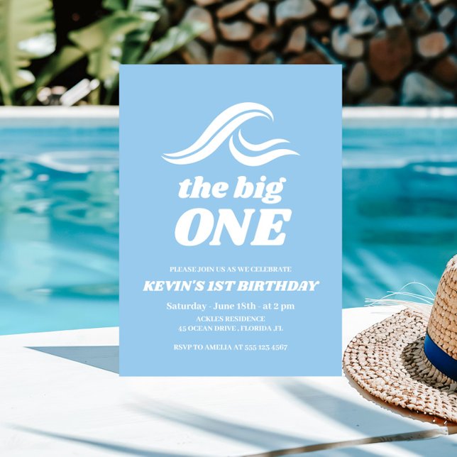 Invitation Le Surf Anniversaire, Le Big One (Créateur téléchargé)