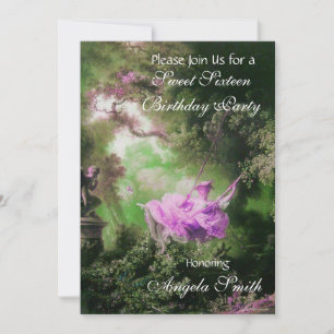 Invitation LE SWING, SWEET SIXTEEN PARTY Violet violet violet