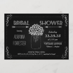 Invitation Le tableau vintage MasonJar fleurit la Fête de la