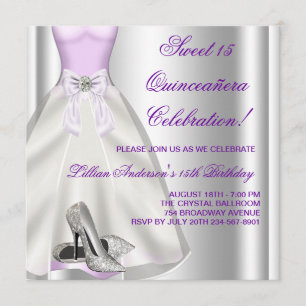 Invitation Le talon haut pourpre de robe de boule chausse
