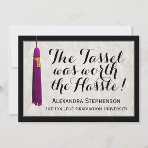 Invitation Le Tassel valait la peine d'être diplômé Hassle Pu