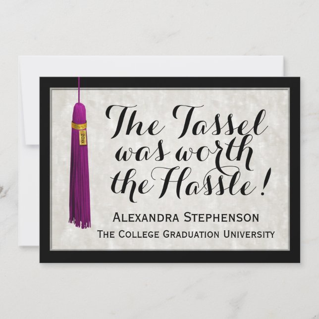 Invitation Le Tassel valait la peine d'être diplômé Hassle Pu (Devant)