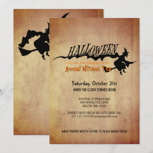 Invitation Le Tea Party de Halloween sorcières Regarder le pa