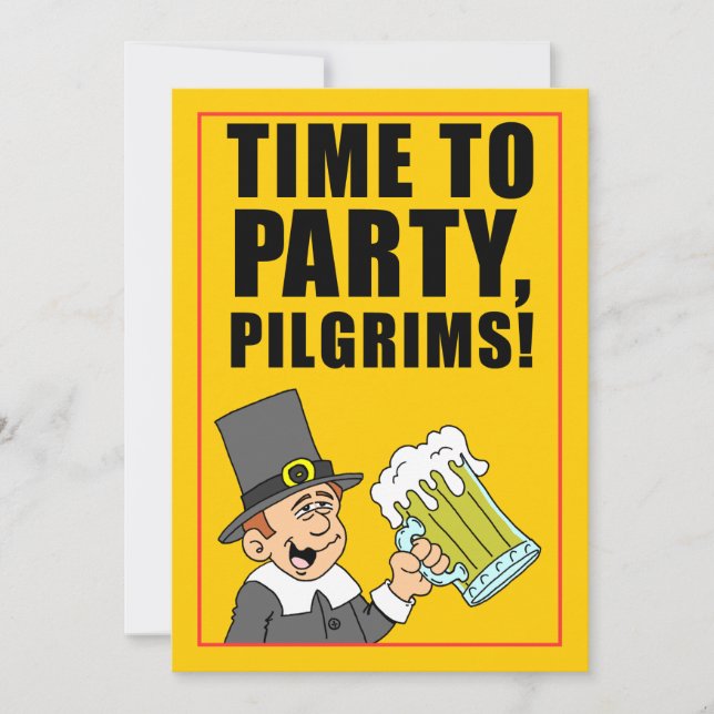 Invitation Le Temps De Faire La Fête Aux Pèlerins Thanksgivin (Devant)