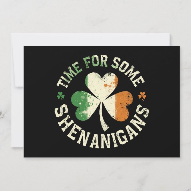 Invitation Le temps de la Saint Patrick pour certains Shenani (Devant)