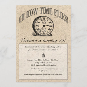 Invitation Le temps pilote l'invitation d'horloge - cru