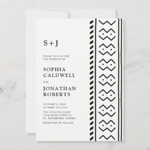 Invitation Le tout en un Mariage de monogramme de boue de sau