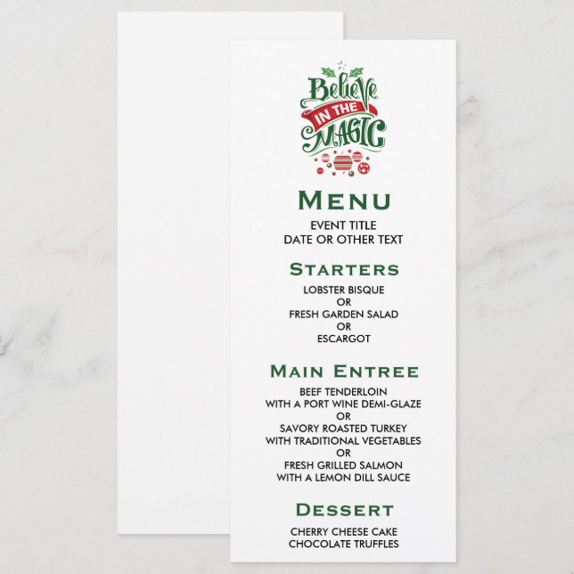Invitation Le Typographe du Magic Christmas (Devant / Derrière)
