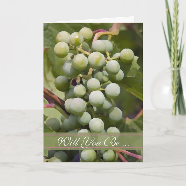 Invitation Le Vignoble De Raisins Vertes Serez-Vous Ma Femme  (Devant)