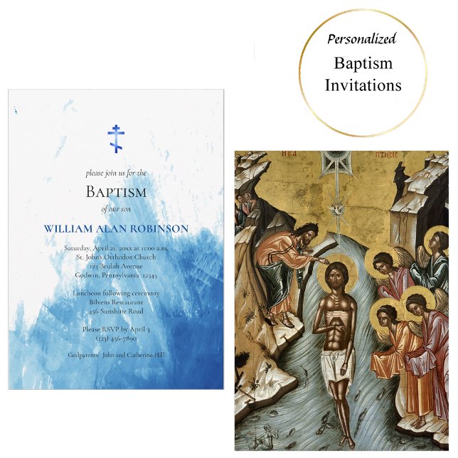 Invitation Le visage du baptême orthodoxe des eaux (Créateur téléchargé)