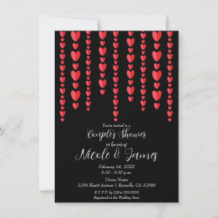 Invitation Le Wedding shower du Red Hearts Valentine Couple