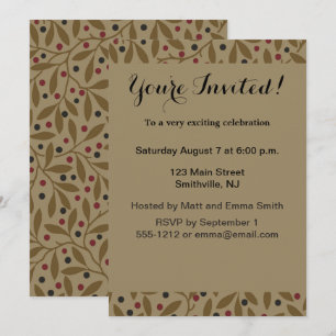 Invitation Leaf Berry Classique Colorful Art Motif