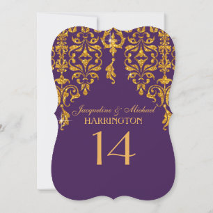 Invitation Leaf Damask Art Nouveau Parties scintillant Numéro