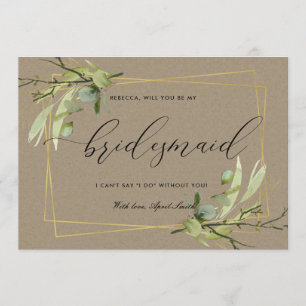 INVITATION LEAFFLETS KRAFT FOLIAGE WATERCOLOR ÊTRE MON BRIDES