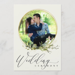 INVITATION LEAFY FOLIAGE PHOTO DE COULEUR D'EAU MARIAGE OVERL
