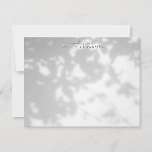 Invitation Leafy Shadow Effect Note Card (Devant)