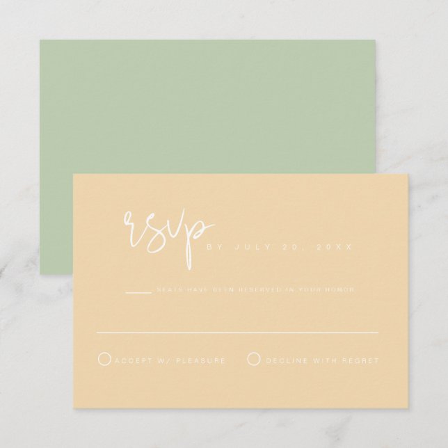 Invitation LeAH Pastel Vibrant Printemps Mariage RSVP Card (Devant / Derrière)