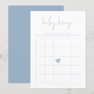 Invitation LEAH Vibrant Pastel Blue Baby shower Bingo Jeu