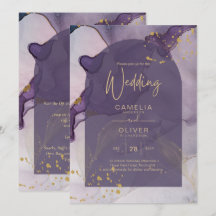 LeahG Encre Ombre Violet Lavande Or Mariage