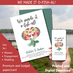 Invitation LeahG Funny mignon Fête des mariées estivale Fishi