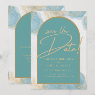 Invitation LeahG INK Verre de mer Turquoise Turquoise or INVI