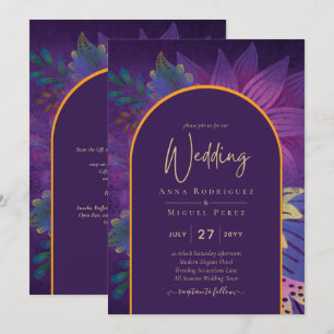 Invitation LeahG Plum Purple Gold JEWEL TONES Mariage INVITE