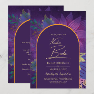 Invitation LeahG Plum Purple Gold JEWEL TONES Mariage INVITE