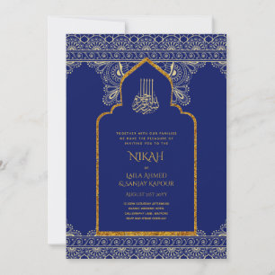 Invitation LeahG Purple Gold Mariage musulman islamique Nikah