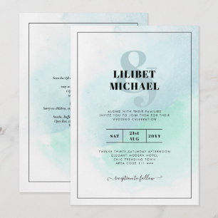 Invitation LeahG Verre de mer Turquoise Turquoise Bleu Mariag