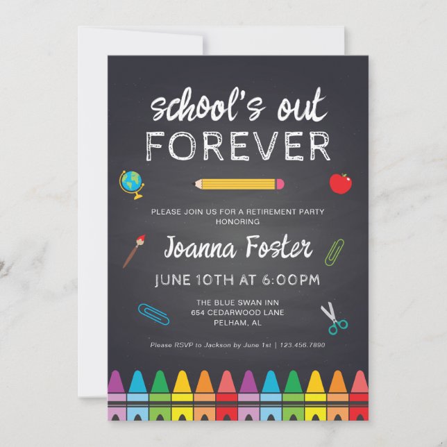 Invitation L'école est dehors pour toujours enseigner à la re (Devant)