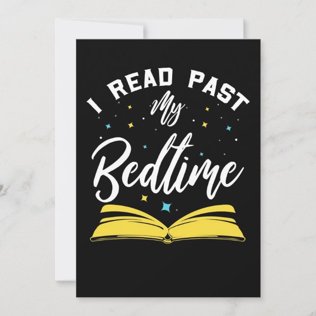 Invitation Lecteur Cadeau J'Ai Lu Passé Mon Lit Et Mes Livres (Devant)