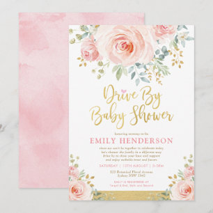 Invitation Lecteur floral Blush Gold par mise en quarantaine