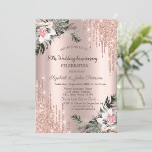 Invitation Lecteurs, Branches de palme, Anniversaire Mariage 
