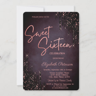 Invitation Lecteurs de Parties scintillant bordeaux minimalis