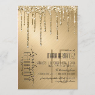 Invitation Lecteurs de Parties scintillant en or brillant de 
