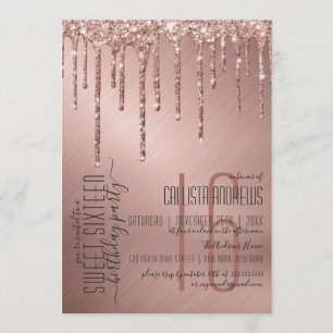 Invitation Lecteurs de Parties scintillant en or Rose brillan